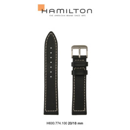 Urrem Hamilton H600.774.100 Læder Sort 20mm