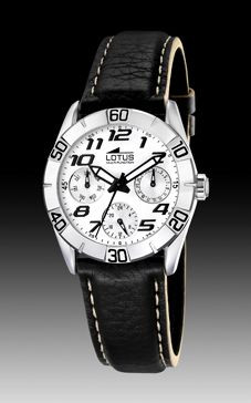 Urrem Lotus 15651-1 Læder Sort 18mm