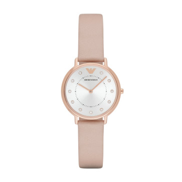 Urrem Armani AR2510 Læder Lyserød 14mm