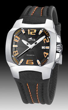 Urrem Lotus 15507/6 Læder Sort 18mm