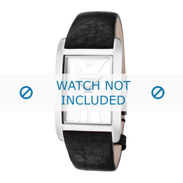 Urrem Armani AR2031 Læder Sort 18mm