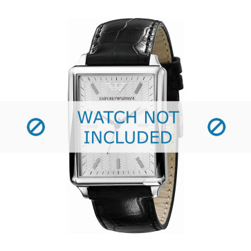 Armani urrem AR8009 Læder Sort 22mm + syning sort