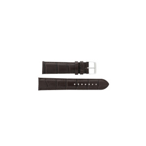 Urrem Læder + krokodille udskrift 20mm Brun mørk EX G348G